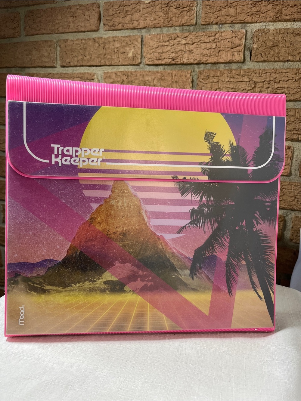 Mead Trapper Keeper Retro 80s Vaporwave Portfolio Binder Pink Neon 3 Ring